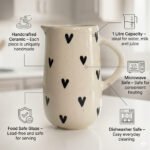 Handpainted Ceramic Heart Jug (1 Litre) – Black Heart Pitcher for Serving, Gifting & Home Decor - Image 7