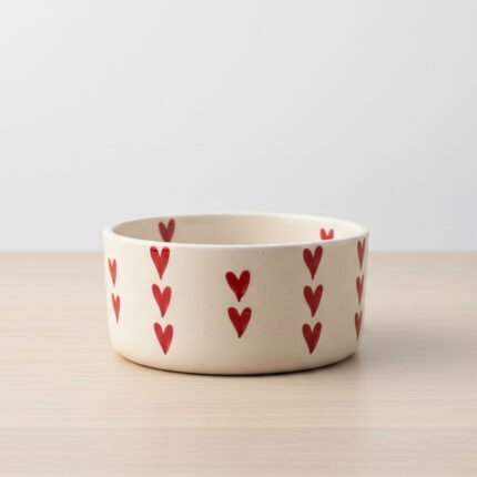 350 ml Hand-Painted Ceramic Bowl – Microwave Safe Heart Design Snack Bowl for Breakfast, Ice Cream, Desserts & Fruits – Cute Serving Bowl for Home & Gifting