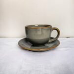 ArtyCera Ceramic Cup and Saucer Set, Grey Colour, 200 ml, Ideal for Gifting, Microwave and Dishwasher Safe - Image 4