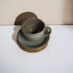 ArtyCera Ceramic Cup and Saucer Set, Grey Colour, 200 ml, Ideal for Gifting, Microwave and Dishwasher Safe
