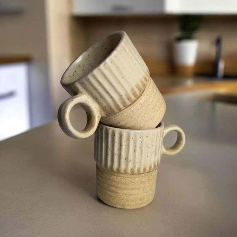 Warm toned butterscotch ceramic mug for everyday beverages