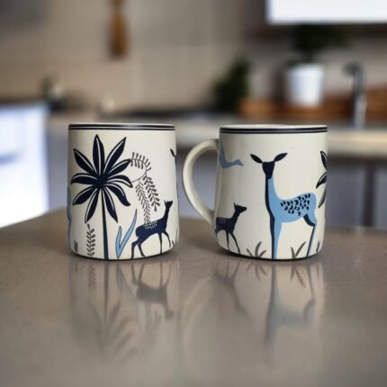 ArtyCera Ceramic Stag Mug, 300 ml, for Tea, Coffee and Other Beverages, Microwave Safe
