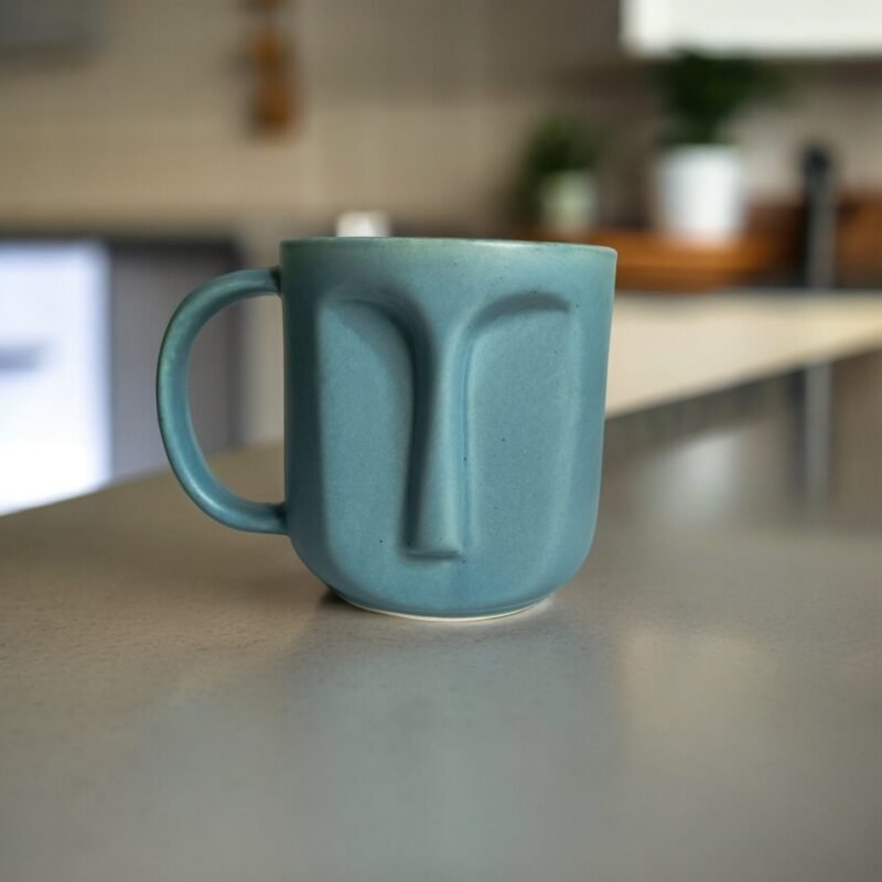 Sky blue ceramic mug for everyday hot and cold beverages