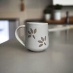 Ceramic Wildflower Coffee Mug, 300 ml, White, Microwave Safe - Image 2