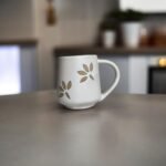 Ceramic Wildflower Coffee Mug, 300 ml, White, Microwave Safe