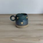 Ceramic Heart Coffee Mugs, 330 ml, Glossy Blue Finish, Microwave Safe - Image 2