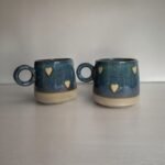 Ceramic Heart Coffee Mugs, 330 ml, Glossy Blue Finish, Microwave Safe - Image 4