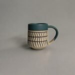 Ceramic Arrow Wave Coffee Mug, Dual Color, 330 ml, Microwave Safe