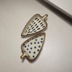 ArtyCera Ceramic White Serving Platters, Set of 2, Polka Dots and Stripes Pattern, 6 inches Length, Ideal for Serving Starters - Image 4