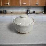 ArtyCera Ceramic Serving Bowl with Lid, White, Approx 400ml, for Serving Starters, maincourse or Dessert