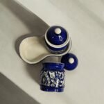 Handpainted Ceramic Pickle Set with 2 Jars and Tray, 10cm Height, Blue and White, Ideal for Pickle, Sauce, Chutney and Curd, Microwave Safe - Image 4
