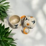 Handpainted White Ceramic Sunflower Mug, 200 ml, Yellow and Green, Microwave Safe, Ideal for Gifitng and Personal Use - Image 4