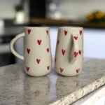 Handpainted White Ceramic Jug with Red Hearts (1 Litre) – Microwave Safe Pitcher for Serving & Gifting - Image 3
