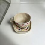 Ceramic 3D Multicolour Hearts Cup and Saucer, 220 ml Capacity, Microwave and Dishwasher Safe - Image 3