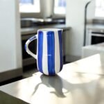 Handpainted Blue Striped Ceramic Jug (1 Litre) – Microwave Safe Pitcher for Water, Juice & Serving - Image 5