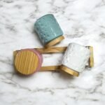Ceramic Storage Jar Set of 3 (500 ml Each) with Wooden Lids & Tray | White, Green & Pink Kitchen Jars - Image 6