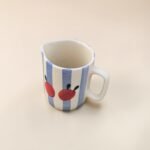 Handpainted Ceramic Mini Jug (450 ML) – Blue Stripe Tomato Design Pitcher for Water, Milk & Coffee - Image 3