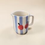 Handpainted Ceramic Mini Jug (450 ML) – Blue Stripe Tomato Design Pitcher for Water, Milk & Coffee - Image 4