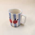 Handpainted Ceramic Mini Jug (450 ML) – Blue Stripe Tomato Design Pitcher for Water, Milk & Coffee - Image 5