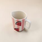 Handpainted Ceramic Mini Jug (450 ML) – Pink Stripe Watermelon Design Pitcher for Milk, Coffee & Serving - Image 5