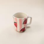 Handpainted Ceramic Mini Jug (450 ML) – Pink Stripe Watermelon Design Pitcher for Milk, Coffee & Serving - Image 4