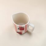 Handpainted Ceramic Mini Jug (450 ML) – Pink Stripe Watermelon Design Pitcher for Milk, Coffee & Serving - Image 3