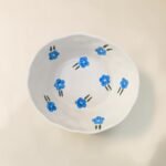 Hand-Painted Ceramic Bowl (500 ml) with Blue Floral Abstract Design | Serving & Dessert Bowl - Image 2