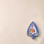 Hand-Painted Ceramic Triangle Snack Plate Set (3 Pieces) | Village Theme Nesting Dip & Serving Plates - Image 4