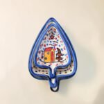 Hand-Painted Ceramic Triangle Snack Plate Set (3 Pieces) | Village Theme Nesting Dip & Serving Plates - Image 7