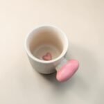 Hand-Painted Ceramic Mug (220 ml) with Heart Handle & Hidden Heart Inside | Cute Coffee & Tea Mug - Image 3