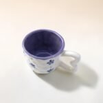 Set of 2 Handpainted Ceramic Cups – Pink & Lavender Floral Design with Heart Handle | 180 ml - Image 5