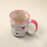 Hand-Painted Ceramic Mug (300 ml) with Colorful Heart Design | Cute Coffee & Tea Mug - Image 3