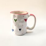 Hand-Painted Ceramic Mug (300 ml) with Colorful Heart Design | Cute Coffee & Tea Mug - Image 4