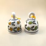 Hand-Painted Ceramic Hanging Bells (Set of 2) | Yellow & Green Floral Decorative Bells - Image 3