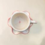 Hand-Painted Ceramic Cup & Saucer Set (200 ml) – White & Pink Bow Design | Tea & Coffee Set - Image 3