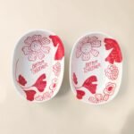 Hand-Painted Ceramic Serving Bowl with Red Floral Design & “Better Together” Quote | Decorative Snack & Dessert Bowl - Image 5