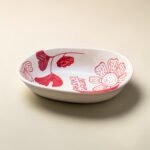 Hand-Painted Ceramic Serving Bowl with Red Floral Design & “Better Together” Quote | Decorative Snack & Dessert Bowl - Image 3