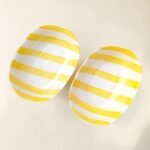 Hand-Painted Ceramic Serving Bowl – Yellow Striped | Bright Minimal Snack & Dessert Bowl - Image 4
