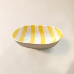 Hand-Painted Ceramic Serving Bowl – Yellow Striped | Bright Minimal Snack & Dessert Bowl - Image 5