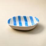 Hand-Painted Ceramic Bowl – Sky Blue Stripes | Light & Minimal Serving Bowl - Image 5