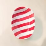 Hand-Painted Ceramic Bowl – Red Striped Design | Bold Snack & Serving Bowl