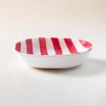 Hand-Painted Ceramic Bowl – Red Striped Design | Bold Snack & Serving Bowl - Image 5