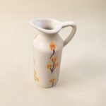 Hand-Painted Ceramic Vase with Yellow Floral Design | Minimal Decorative Flower Vase | 7 inch height - Image 4
